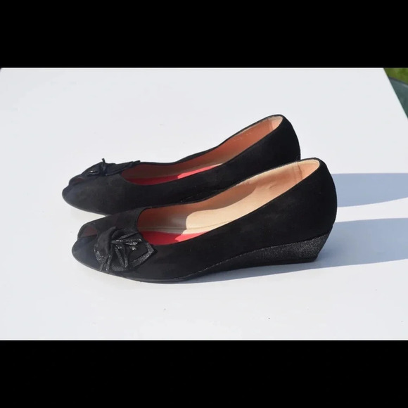 Pas Ole Rouge peep toe wedges - Picture 4 of 8